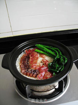 传统美食自己做----广式腊味煲仔饭的做法步骤:9