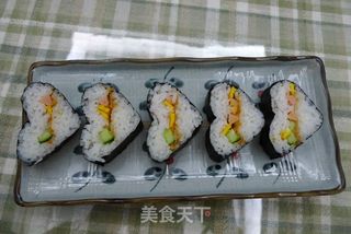 心形寿司简单做(小朋友也可以做)的做法步骤:7