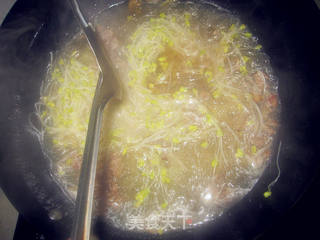 有机自种生活——萝卜菜粉丝肉沫清汤的做法步骤:6