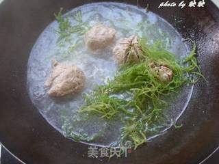 牛筋丸海发菜汤的做法步骤:5