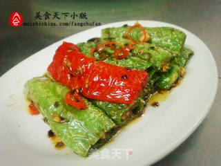 【经典家常菜】豆豉虎皮尖椒的做法步骤:7