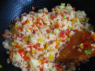 双椒蛋炒饭的做法步骤:4