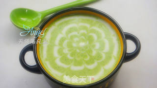 拉花——西兰花奶油浓汤的做法步骤:8
