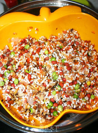 【让你吃得回味的肉肉】糯米什锦红烧狮子头的做法步骤：4