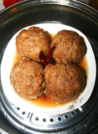 【让你吃得回味的肉肉】糯米什锦红烧狮子头的做法步骤:14