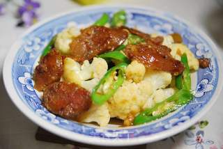 正宗滴川味~~麻辣香肠——炒【花菜】的做法步骤:10