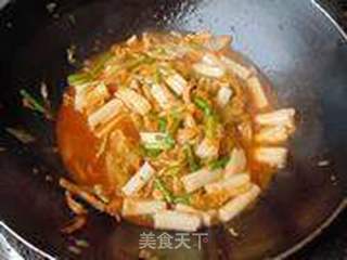 辣白菜炒年糕的做法步骤:8