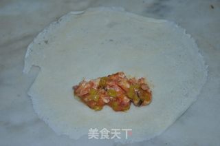 雪菜肉泥春卷的做法步骤:5