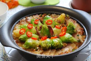 【儿菜咸肉煲仔饭】的做法步骤:17