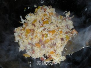 南瓜香肠炒饭的做法步骤:7