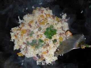 南瓜香肠炒饭的做法步骤:8