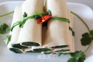 千张菠菜卷的做法步骤:10