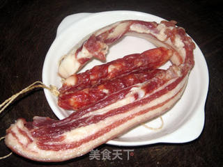 芥蓝炒腊味的做法步骤:3
