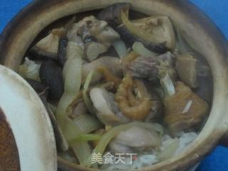 香菇滑鸡煲仔饭的做法步骤：10