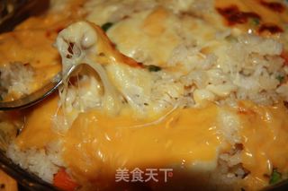 西式晚餐组合--牛排、蔬菜、焗饭的做法步骤:5