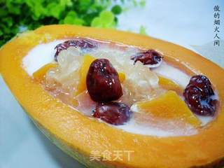 木瓜炖鲜奶的做法步骤:9