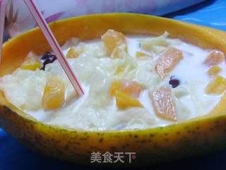 木瓜银耳船的做法步骤:13