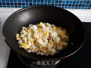 榄菜火腿蛋炒饭的做法步骤:6
