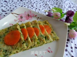 芹菜叶鸡蛋饼的做法步骤:7