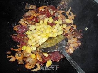 豌豆腊味焖糯饭的做法步骤:6