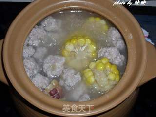 山药玉米肉丸汤的做法步骤:7