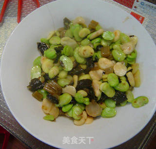 糟菜炒蚕豆的做法步骤:5