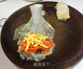 ｛素食｝ 糖醋白菜卷的做法步骤：4