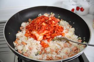 韩式泡菜炒饭的做法步骤:7