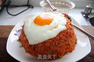 韩式泡菜炒饭的做法步骤:10