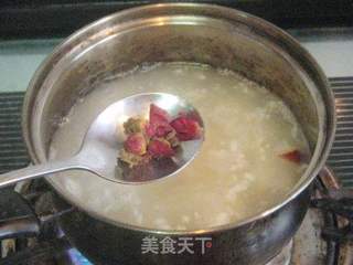 玫瑰花酒酿年糕汤的做法步骤:4