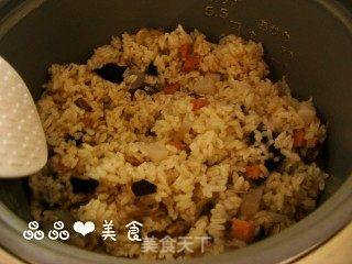 菜饭一锅香——菌菇魔芋菜饭的做法步骤:7
