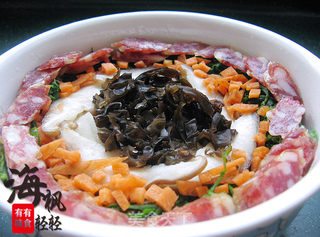 荠菜腊肠煲仔饭(微波菜肴)的做法步骤:9