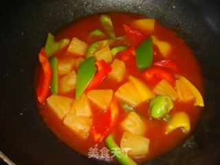 菠萝咕噜鸡肉的做法步骤：9