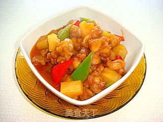 菠萝咕噜鸡肉的做法步骤:12