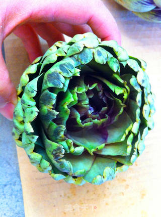 烤洋蓟(俗称百叶菜)的做法步骤:2