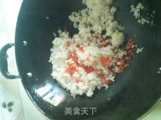 蔬菜鸡蛋炒饭的做法步骤:5