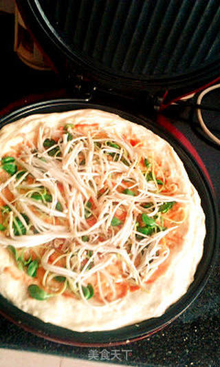 献给没有烤箱的您——电饼铛版火腿披萨的做法步骤:14