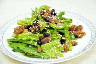 豆豉鲮鱼拌油麦菜的做法步骤:8