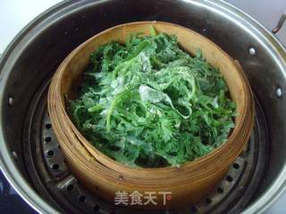蒸茼蒿的做法步骤:7