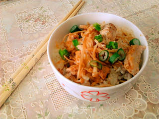 让电饭锅变强大——咖喱鸡肉金针菇电饭煲煲饭的做法步骤:11