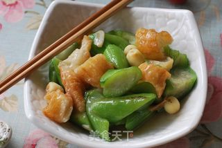 立夏。【丝瓜烩油条】的做法步骤:17