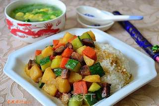 杂蔬酱肉丁饭套餐的做法步骤:13