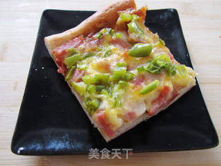 想吃PIZZA？家庭版懒人自制——青椒培根PIZZA的做法步骤：19