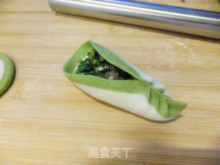 春天来了---柳叶蒸饺的做法步骤:4