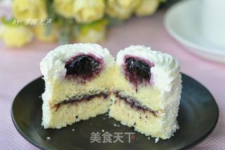 椰丝桑椹果酱蛋糕的做法步骤:16