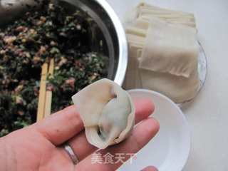 馄饨新吃----蒸荠菜鲜肉馄饨的做法步骤:8