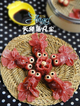 连年有余——金鱼蒸饺的做法步骤:14