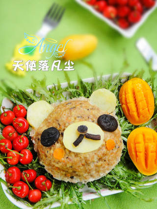 轻松熊蒸肉饼的做法步骤:7
