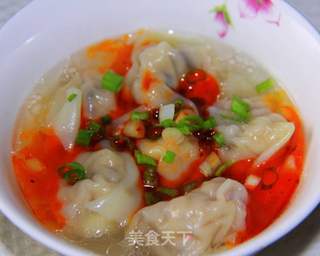 香菇鲜肉馄饨(红油抄手)的做法步骤:6