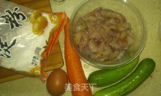翡翠虾仁的做法步骤：1